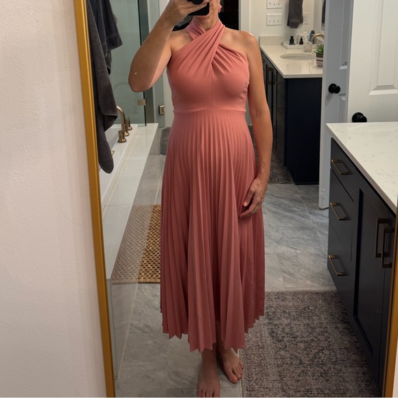 Blush Pink Maternity Halter Neck Dress - Picture 1 of 8
